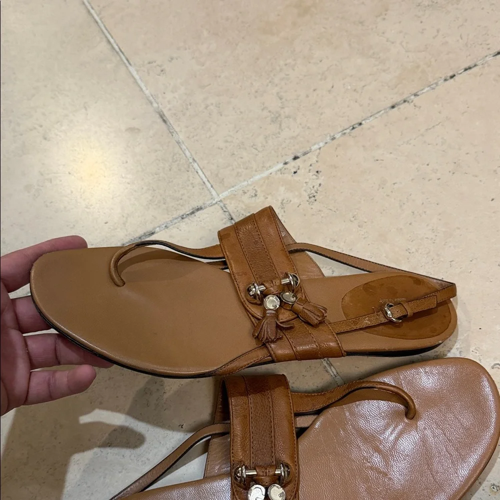 Gucci Tan Brown Leather Thong Slingback Sandals - Picture 4 of 9